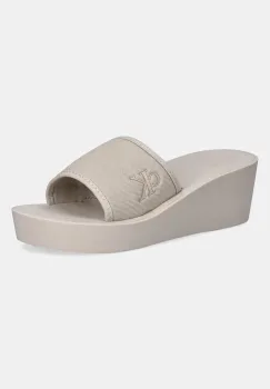 Calvin Klein Jeans papuci BEACH WEDGE SLIDE CANVAS imagine
