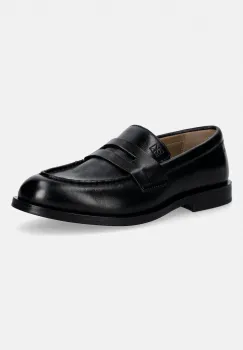 Calvin Klein mocasini de piele ESS RUBBER PENNY LOAFER POL LTH imagine