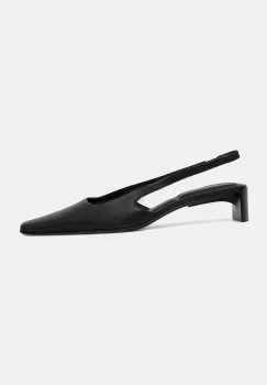 Calvin Klein pantofi de piele SET BACK HEEL PUMP SLINGBACK LTH imagine
