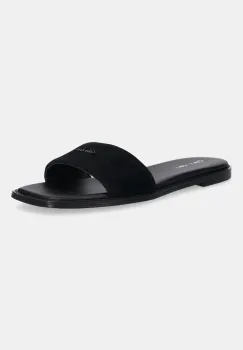Calvin Klein papuci din piele FLAT SANDAL SQUARED HF SUE imagine