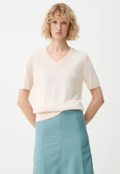 Calvin Klein pulover cu maneca scurta de dama din vascoza imagine