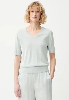 Calvin Klein pulover cu maneca scurta de dama din vascoza imagine
