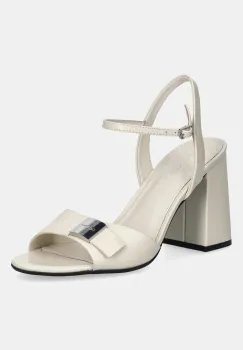 Calvin Klein sandale din nubuc HEEL SANDAL 85 W/CK HW - LTH imagine