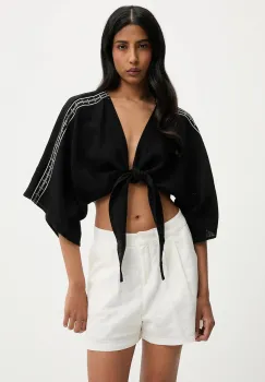 camasa din bumbac culoarea negru, relaxed imagine
