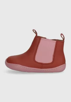 Camper cizme chelsea din piele pentru copii Peu Cami FW culoarea rosu imagine