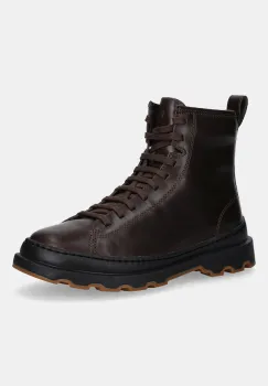 Camper cizme de piele Brutus+ culoarea maro, cu toc plat, K400816-002 imagine