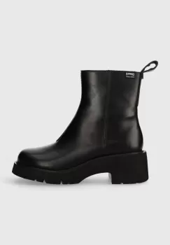 Camper cizme de piele Milah femei, culoarea negru, cu platforma, K400725.001 imagine