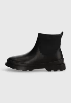 Camper ghete chelsea de piele Brutus femei, culoarea negru, cu toc plat, K400698.001 imagine