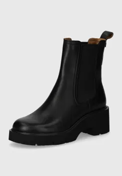 Camper ghete chelsea de piele Milah femei, culoarea negru, cu toc plat, K400575-016 imagine