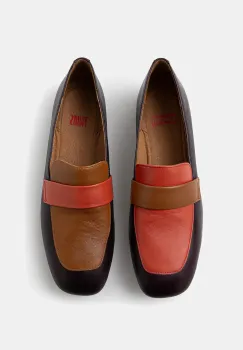 Camper mocasini de piele TWS culoarea bordo, cu toc plat, K200991-010 imagine