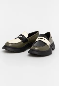 Camper mocasini de piele TWS femei, culoarea verde, cu toc plat, K201116-040 imagine