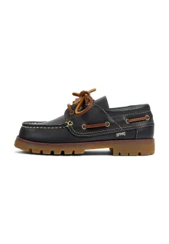 Camper mocasini din piele pentru copii Compas Kids culoarea negru, K800416 imagine