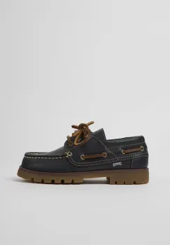 Camper mocasini din piele pentru copii culoarea negru, K800416 imagine