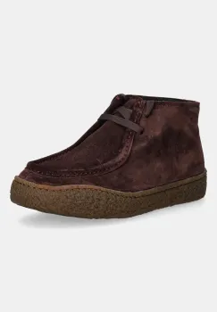Camper pantofi de piele intoarsa Peu Terreno culoarea bordo, cu toc plat, K400813-001 imagine