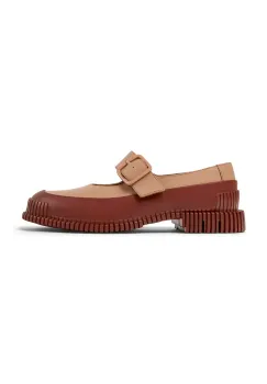 Camper pantofi de piele Pix femei, culoarea maro, cu toc plat, K201761-003 imagine