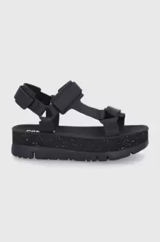 Camper sandale de piele Oruga Up femei, culoarea negru, cu platforma imagine