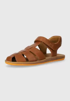 Camper sandale din piele pentru copii culoarea maro imagine