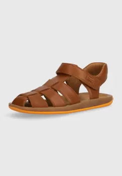 Camper sandale din piele pentru copii culoarea maro imagine
