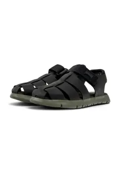 Camper sandale din piele pentru copii culoarea negru imagine