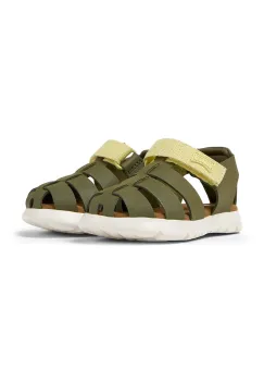 Camper sandale din piele pentru copii culoarea verde imagine
