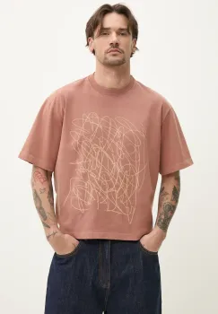 CAMPERLAB tricou din bumbac barbati, culoarea portocaliu, cu imprimeu, AU00020.002 imagine
