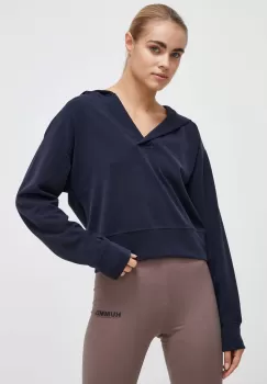Casall bluza femei, culoarea albastru marin, cu gluga, neted imagine