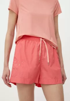 Casall pantaloni scurti de antrenament Athleisure culoarea roz, neted, high waist imagine