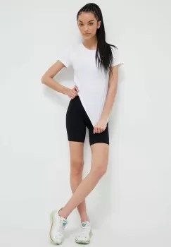 Casall pantaloni scurti de antrenament culoarea negru, neted, high waist imagine