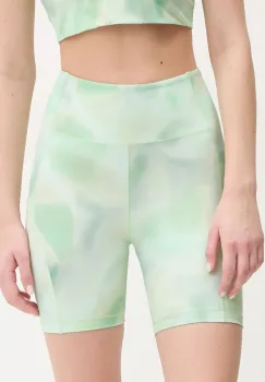 Casall pantaloni scurti de antrenament culoarea verde, neted, high waist, 25040 imagine