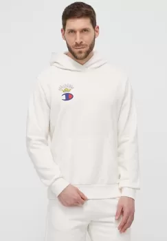 Champion bluza barbati, culoarea bej, cu gluga, cu imprimeu, 219785 imagine