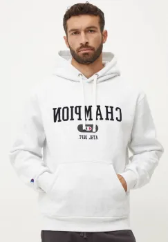 Champion bluza barbati, culoarea bej, cu gluga, cu imprimeu, 220430 imagine