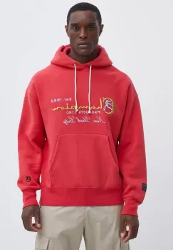 Champion bluza barbati, culoarea rosu, cu gluga, cu imprimeu, 219997 imagine