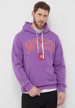 Champion bluza barbati, culoarea violet, cu gluga, cu imprimeu imagine