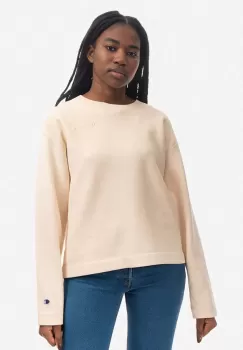 Champion bluza Crewneck Sweatshirt femei, culoarea bej, neted 113368-YS094 imagine