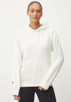 Champion bluza femei, culoarea bej, cu gluga, cu imprimeu, 117581 imagine