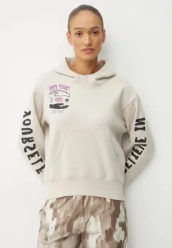 Champion bluza femei, culoarea bej, cu gluga, cu imprimeu, 117597 imagine