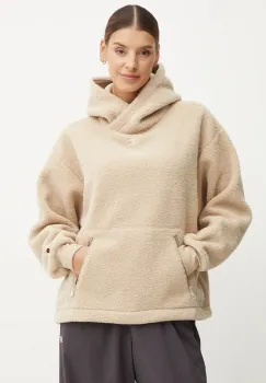 Champion bluza femei, culoarea bej, cu gluga, neted, 117549 imagine