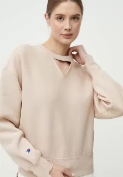 Champion bluza femei, culoarea bej, neted, 117345 imagine