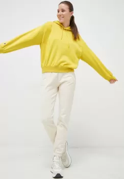 Champion bluza femei, culoarea galben, cu gluga, neted imagine