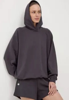 Champion bluza femei, culoarea gri, cu gluga, neted, E10001 imagine