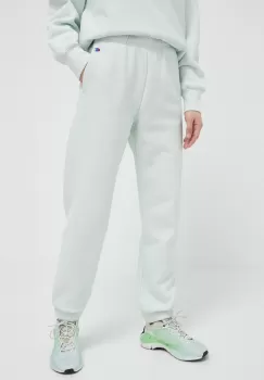 Champion pantaloni de trening culoarea verde, neted imagine