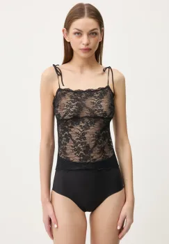 Chantelle maiou de pijama culoarea negru, dantela, C22UI5 imagine