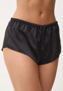 Chantelle pantaloni scurti de pijama femei, culoarea negru, satin, C22EE5 imagine