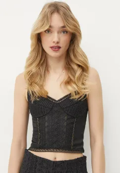 Charo Ruiz Ibiza bluza Sannie femei, culoarea negru, cu imprimeu, 256102 imagine