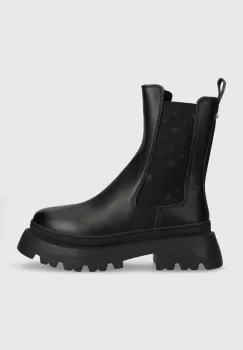 Chiara Ferragni ghete chelsea de piele femei, culoarea negru, cu platforma, CF3249_001 imagine