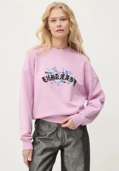 Chiara Ferragni hanorac de bumbac femei, culoarea violet, cu imprimeu, 77CBIK08 imagine