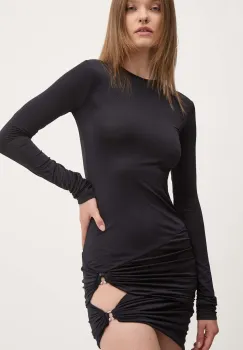 Chiara Ferragni rochie culoarea negru, mini, mulata, 77CBO921 imagine