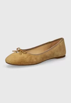Coach balerini din piele intoarsa Abigail culoarea bej, CU160 imagine