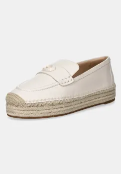 Coach espadrile de piele Camilla culoarea bej, cu platforma, CR045 imagine