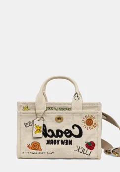 Coach geanta culoarea bej, CAN75 imagine